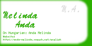 melinda anda business card